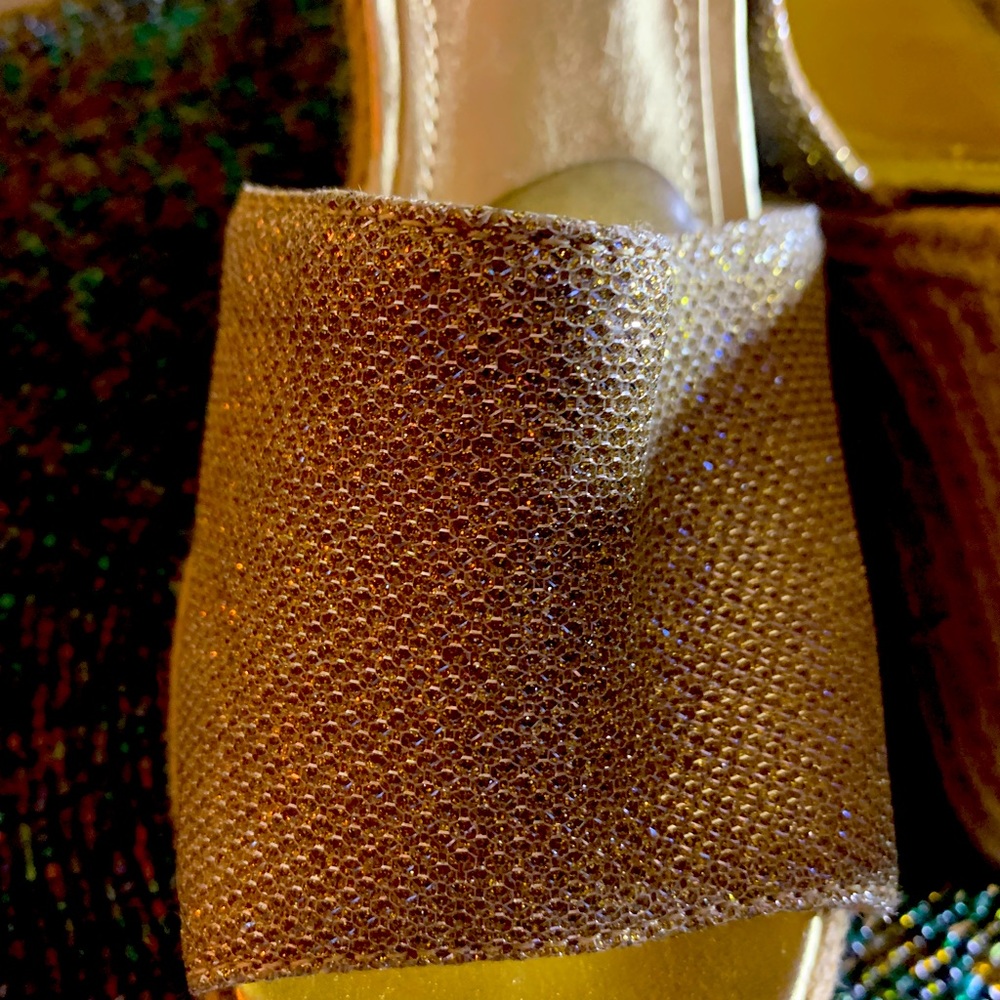 Tantalizing Gold Wedge Heel Sandal